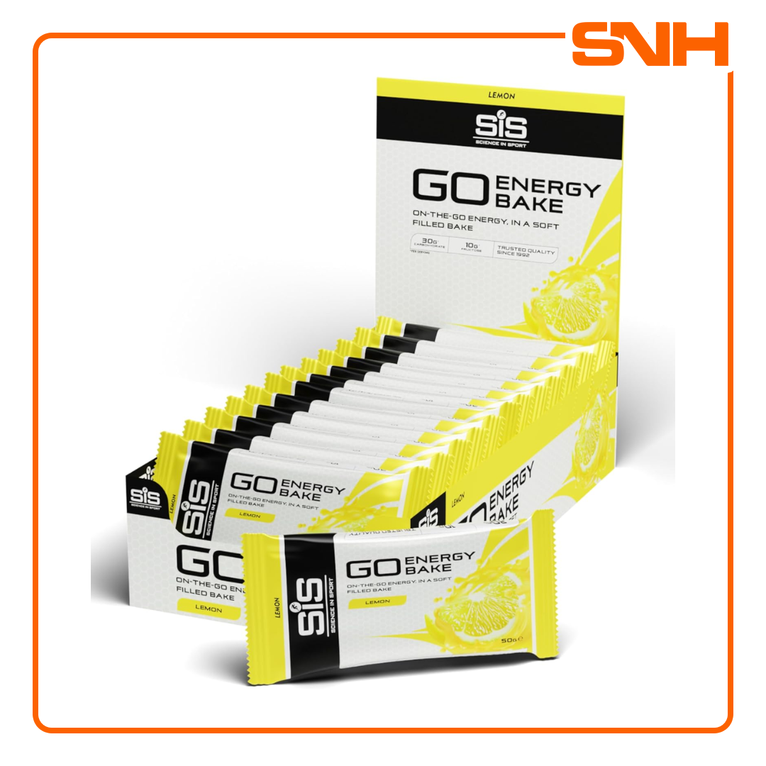 Science In Sport GO Energy Bakes carb snacks 12 pack, UK-made soft-baked endurance bake with 30g dual-source carbs and fruit centre