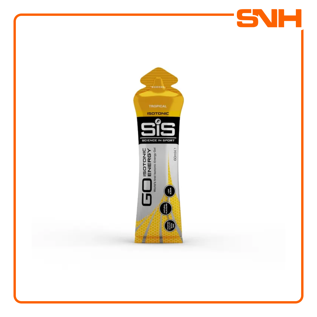 Science In Sport GO Isotonic Energy Gel sachet, UK-made world's first isotonic energy gel with 22g carbohydrate per serving