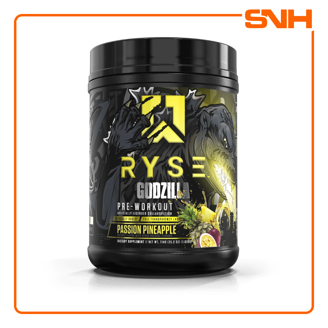 RYSE Godzilla Pre-Workout tub in Sri Lanka, US-made high-stimulant pre workout with 11g citrulline and 400mg caffeine per full scoop