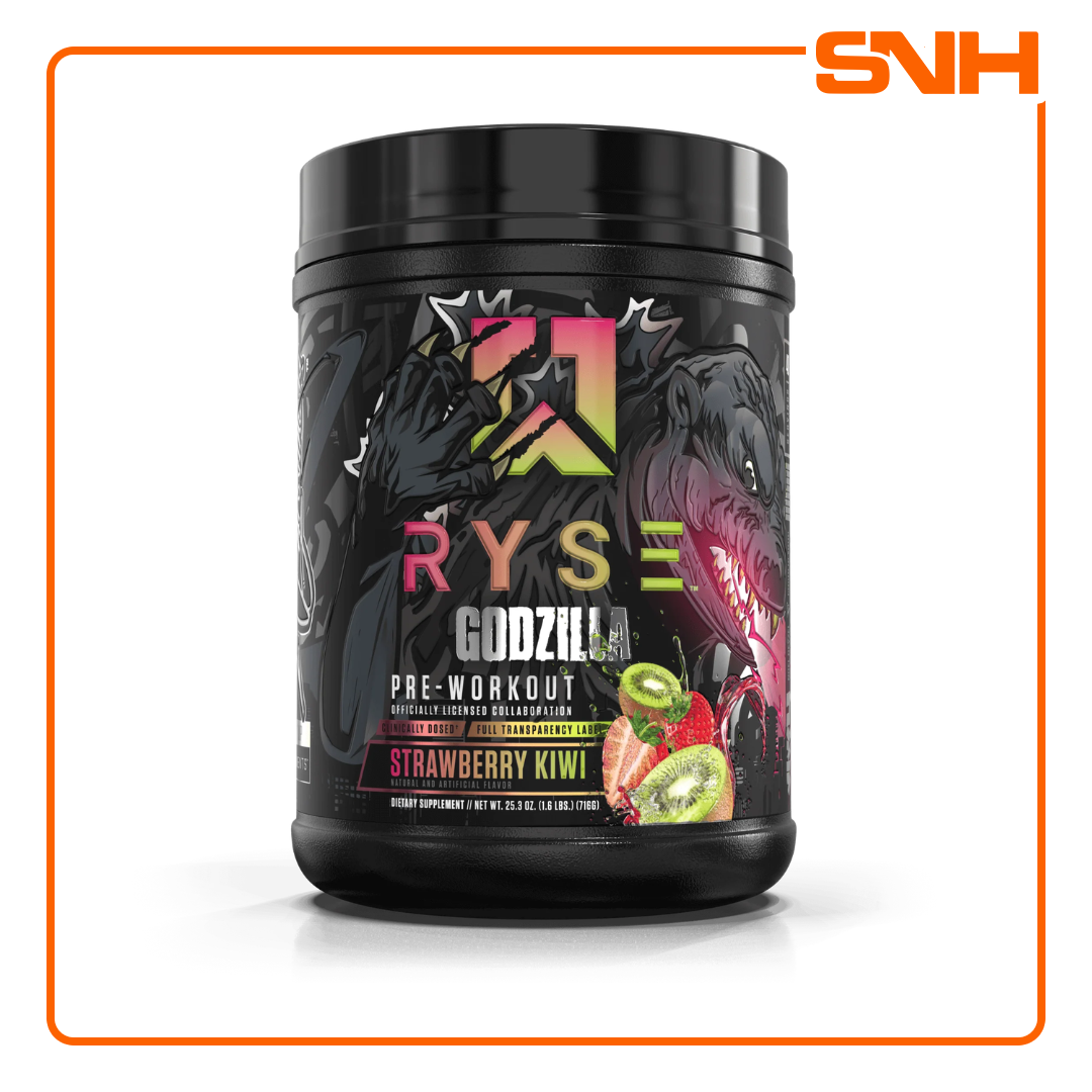 RYSE Godzilla Pre-Workout tub in Sri Lanka, US-made high-stimulant pre workout with 11g citrulline and 400mg caffeine per full scoop