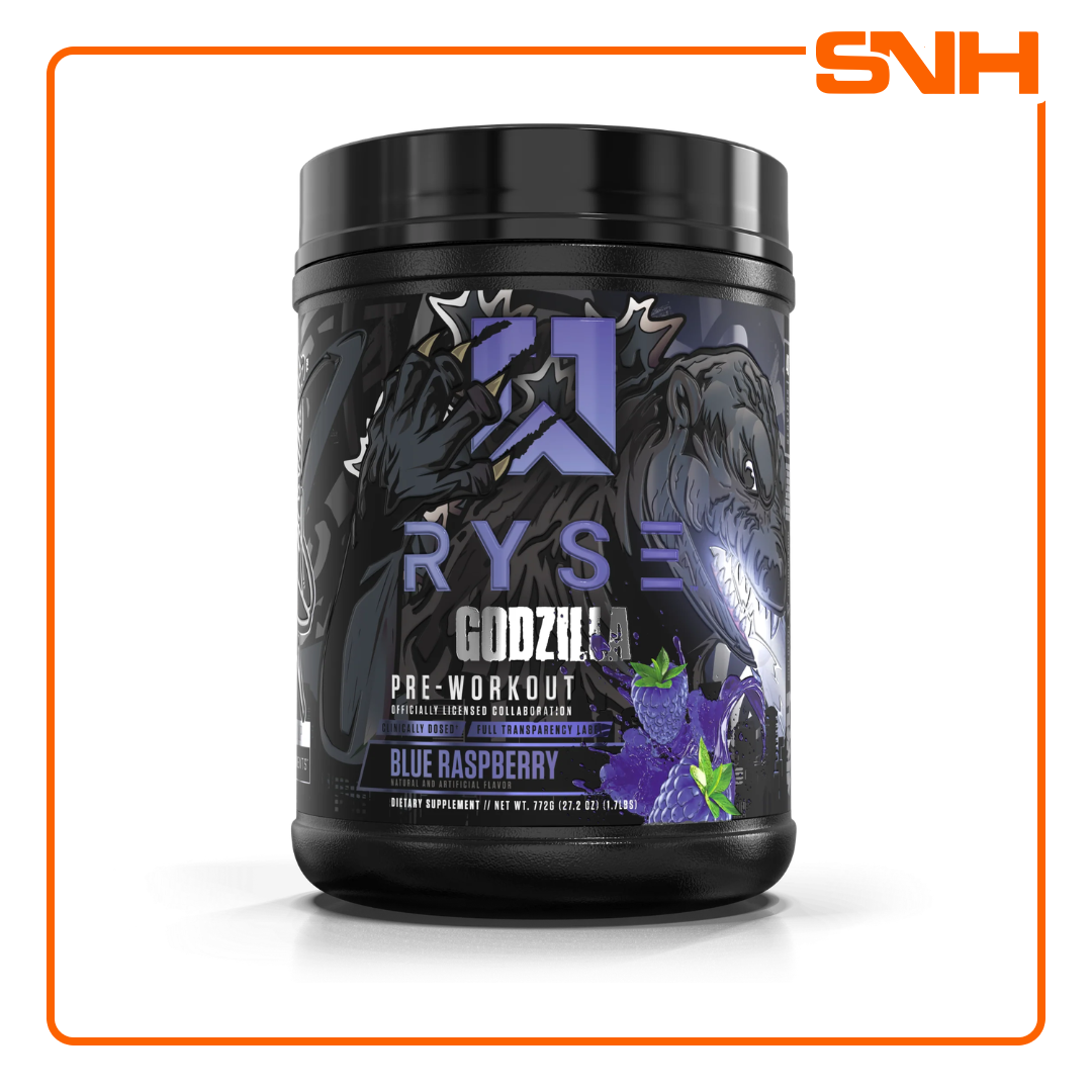 RYSE Godzilla Pre-Workout tub in Sri Lanka, US-made high-stimulant pre workout with 11g citrulline and 400mg caffeine per full scoop