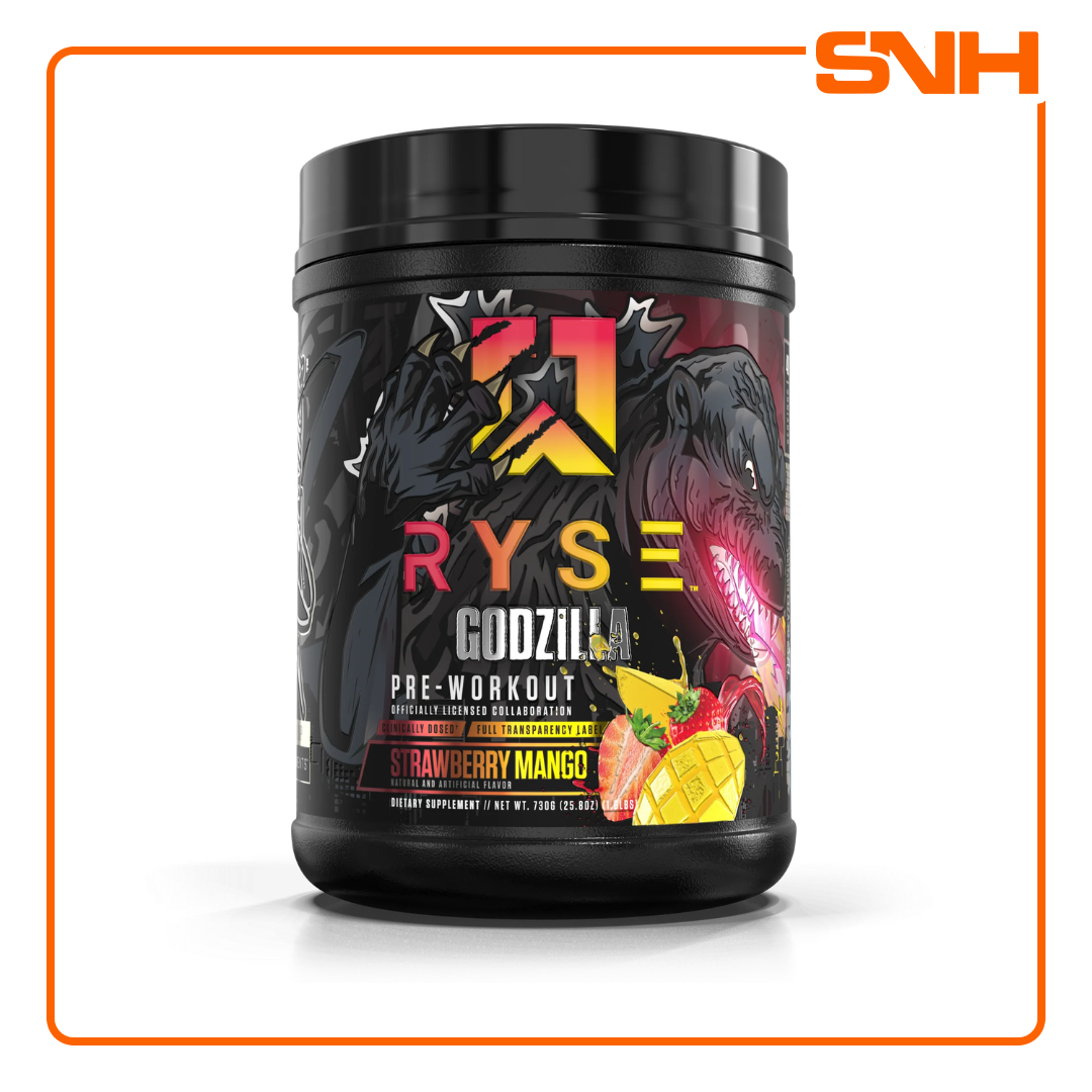RYSE Godzilla Pre-Workout tub in Sri Lanka, US-made high-stimulant pre workout with 11g citrulline and 400mg caffeine per full scoop