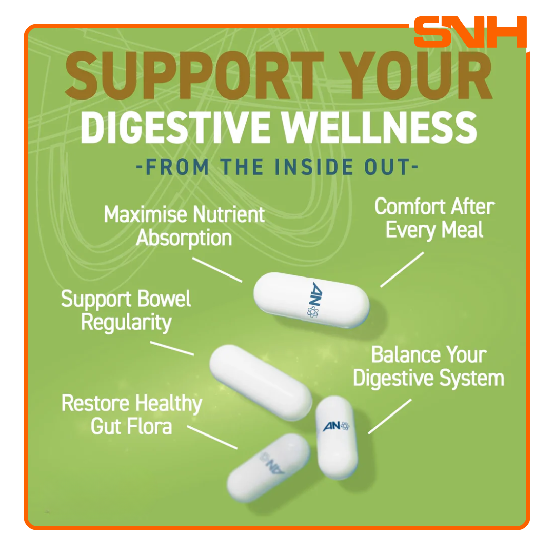 Applied Nutrition Gut Health Capsules bottle, UK-made daily gut health support for microbiome, digestion, and gut barrier function