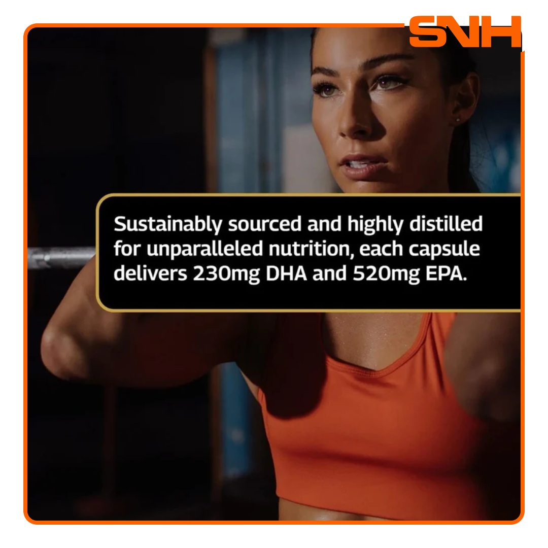 Healthspan Elite High Strength Omega 3 1000mg fish oil capsules, UK-made Informed-Sport certified daily Omega 3 supplement