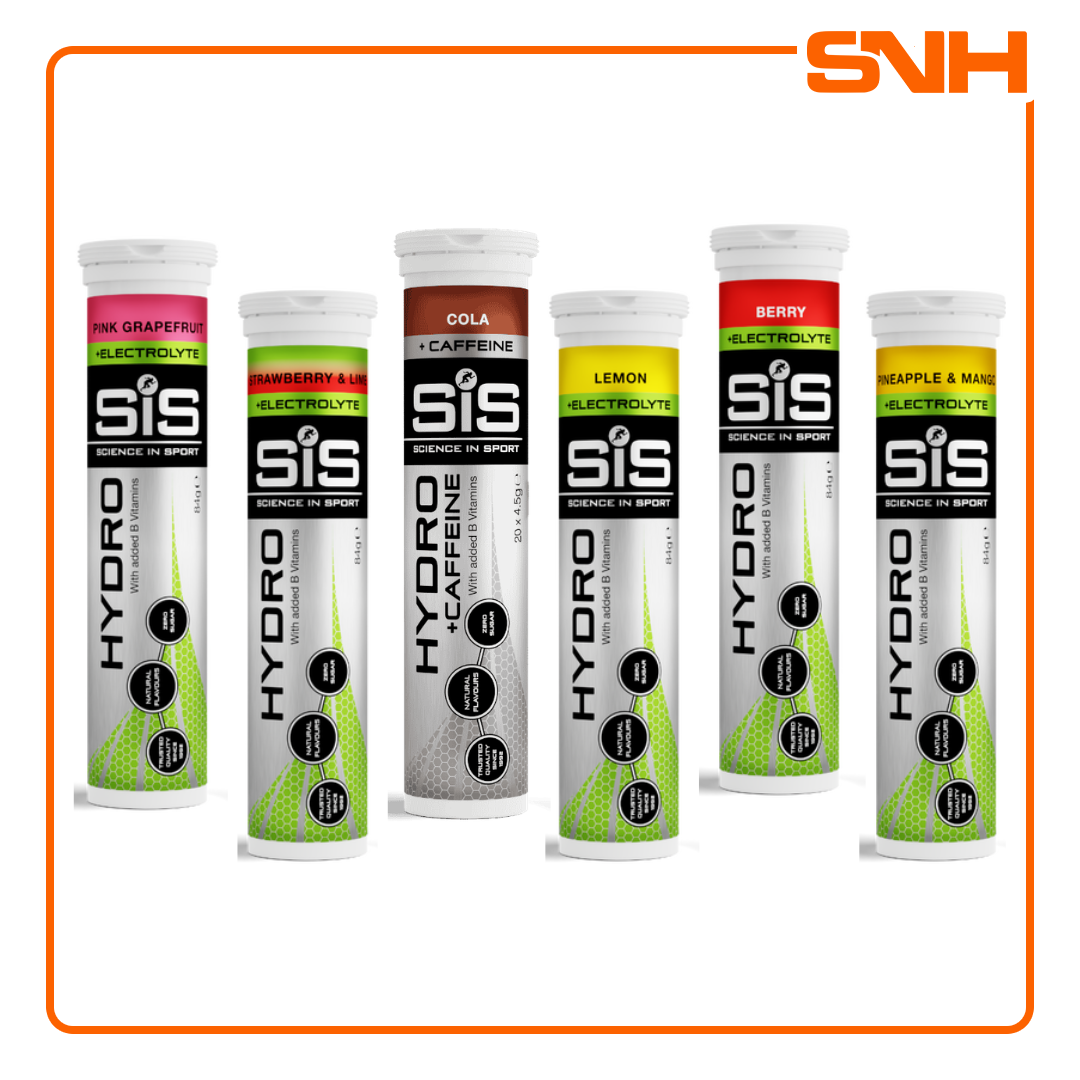 Science In Sport GO Hydro Tablets, UK-made effervescent electrolyte hydro tablets with 30mmol/L sodium per 500ml serving