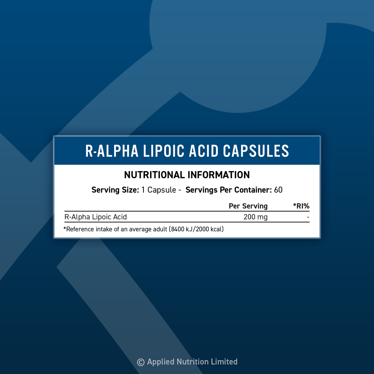 APPLIED NUTRITION R-ALA R-Alpha Lipoic Acid