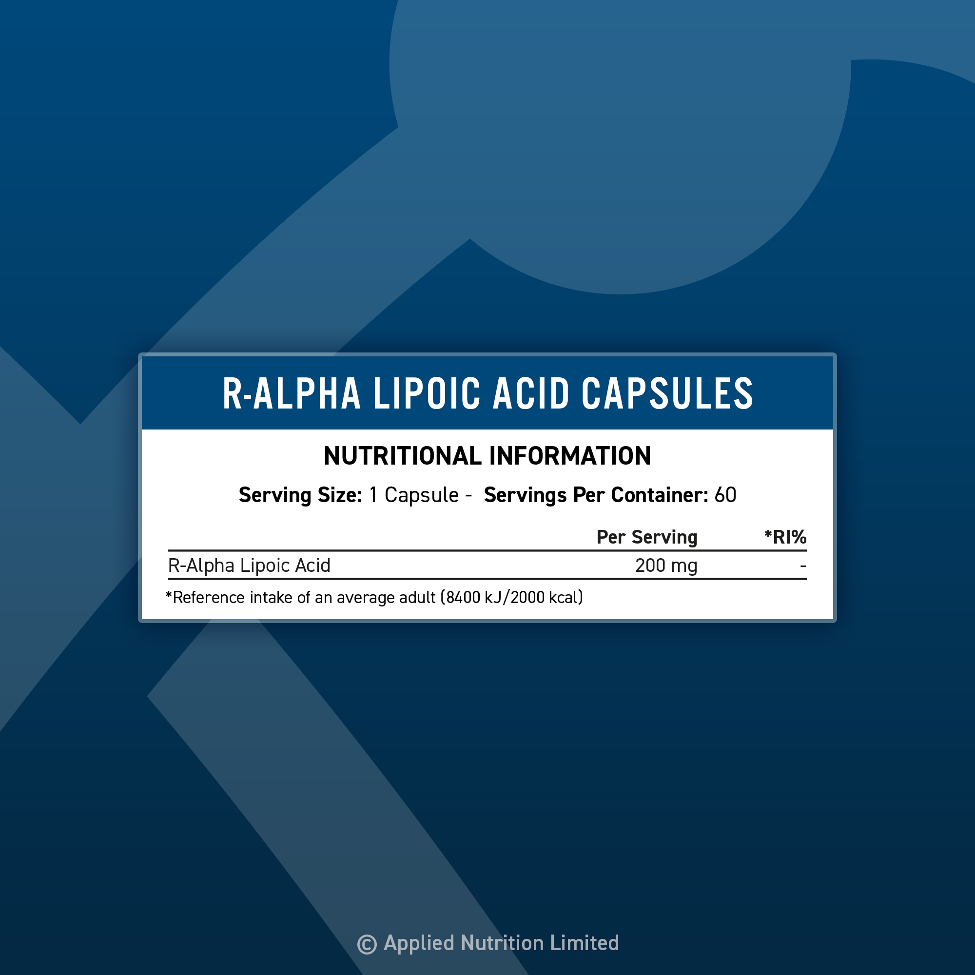 APPLIED NUTRITION R-ALA R-Alpha Lipoic Acid