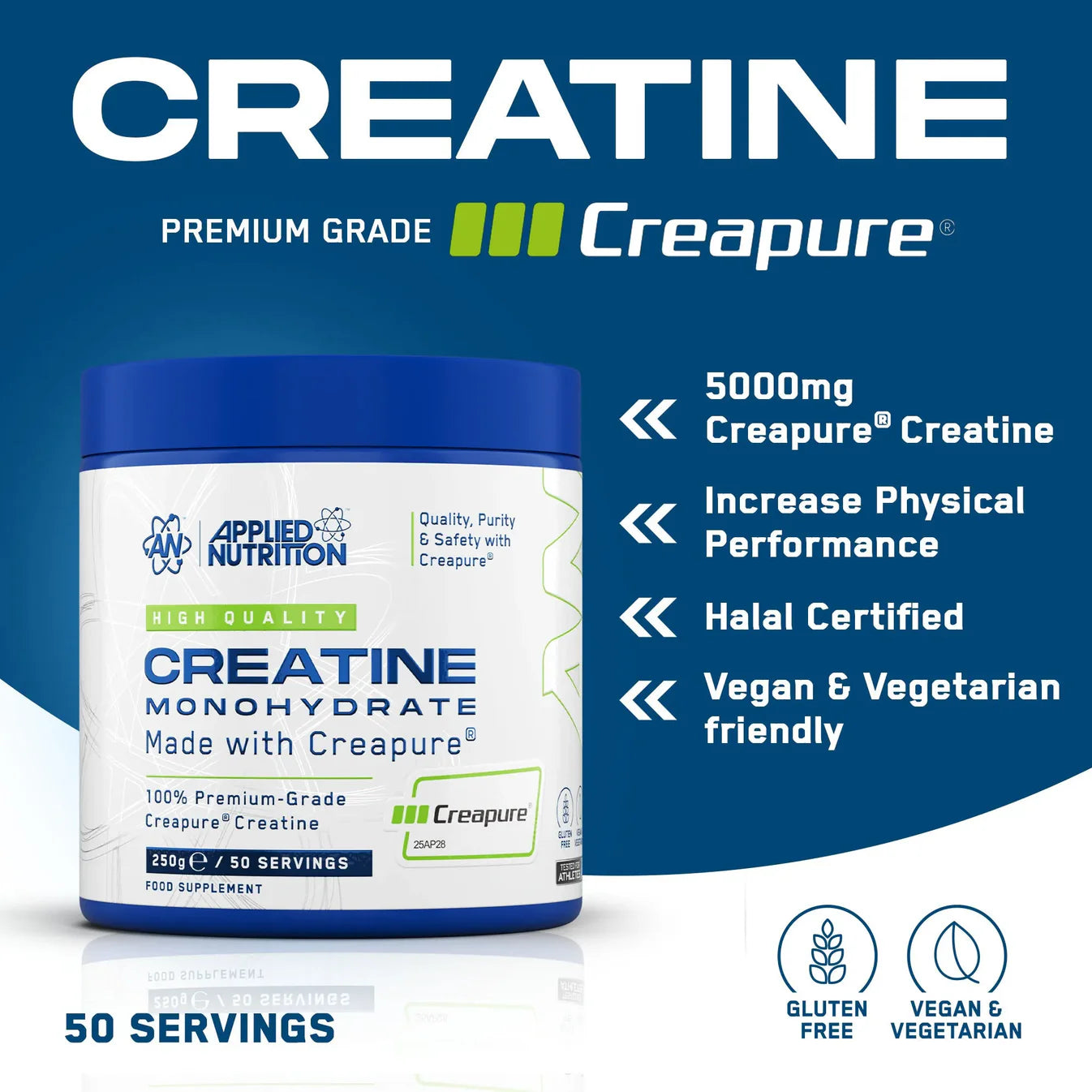 APPLIED NUTRITION Creapure™ Creatine Monohydrate | Premium-Grade Performance Support - Sports Nutrition Hub 