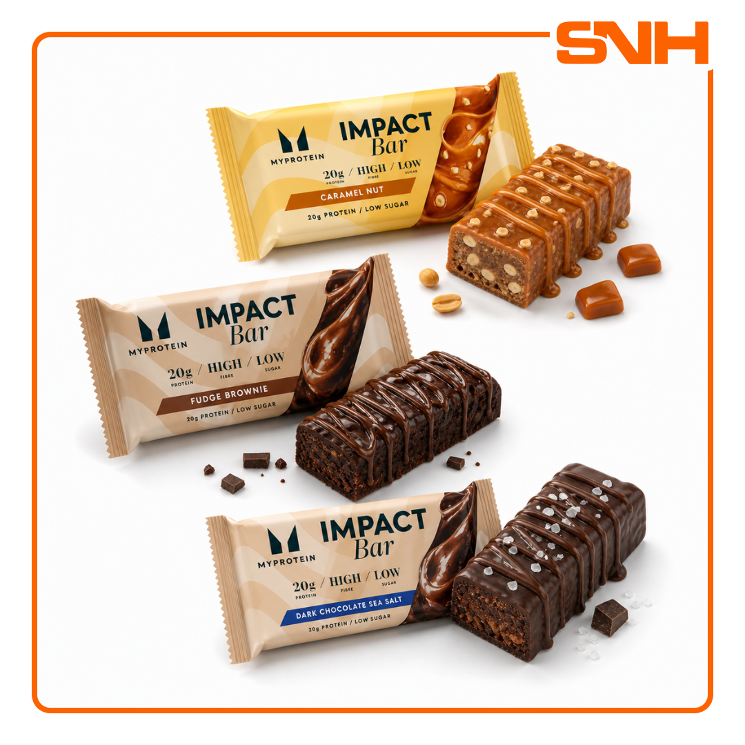 Myprotein Impact Protein Bar protein snack, award-winning triple-layered protein bar with 20g protein, caramel centre and chocolate coating