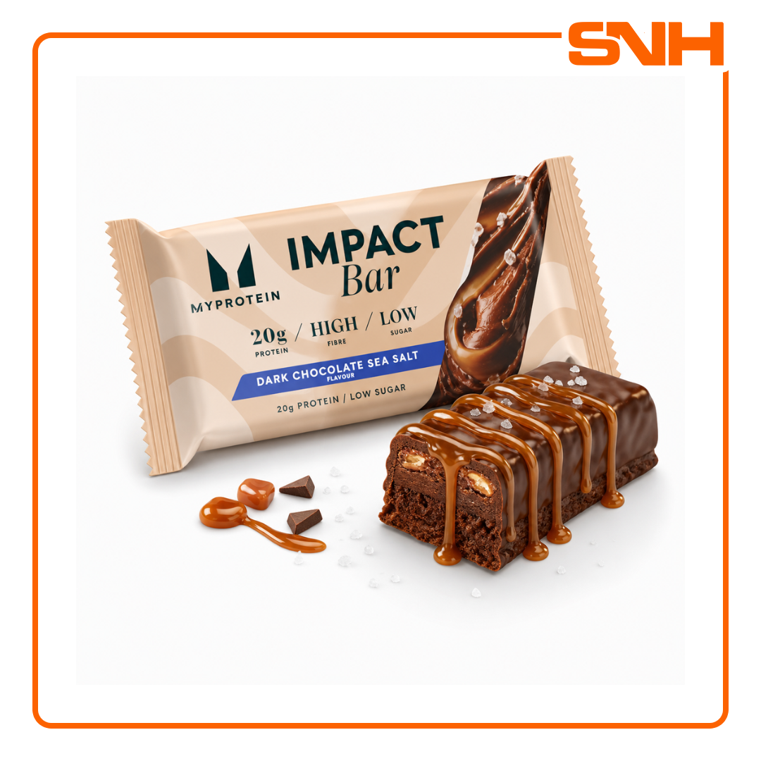 Myprotein Impact Protein Bar protein snack, award-winning triple-layered protein bar with 20g protein, caramel centre and chocolate coating