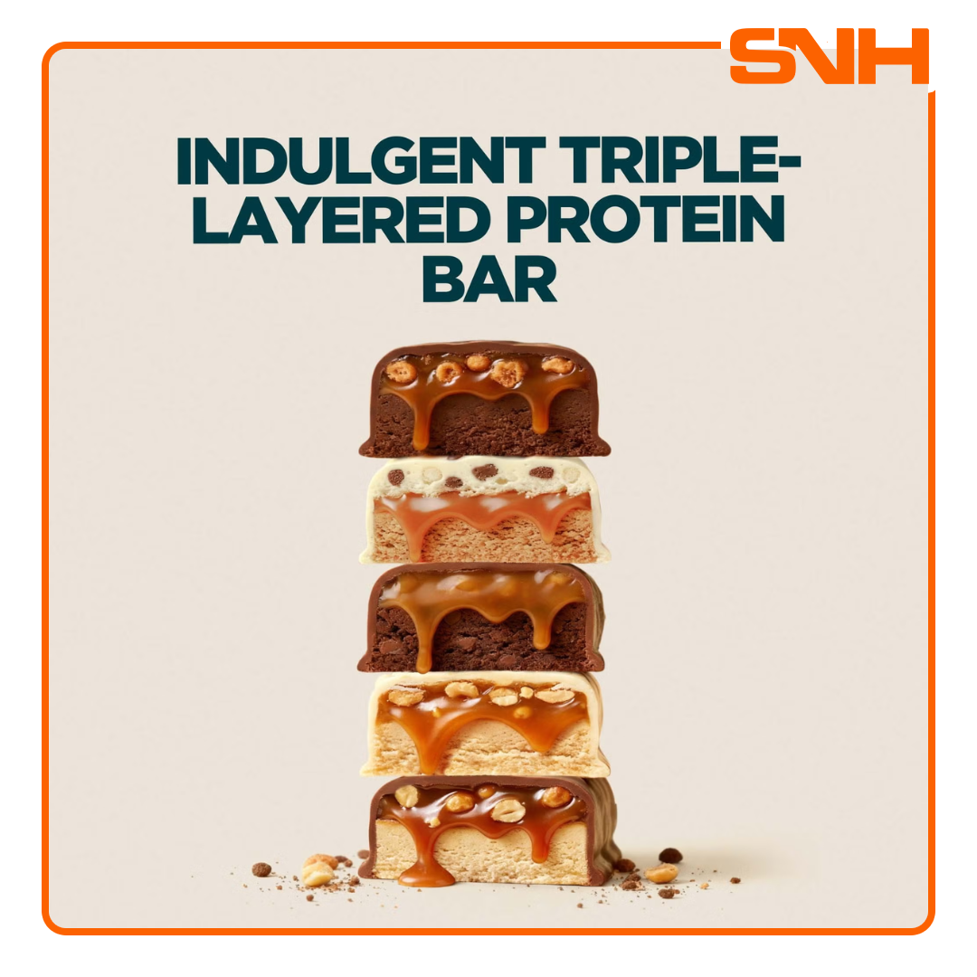 Myprotein Impact Protein Bar protein snack, award-winning triple-layered protein bar with 20g protein, caramel centre and chocolate coating