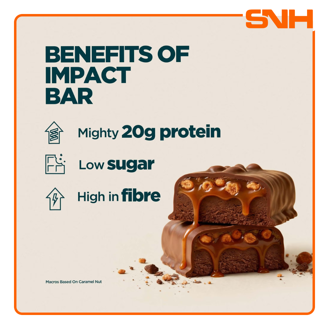 Myprotein Impact Protein Bar protein snack, award-winning triple-layered protein bar with 20g protein, caramel centre and chocolate coating