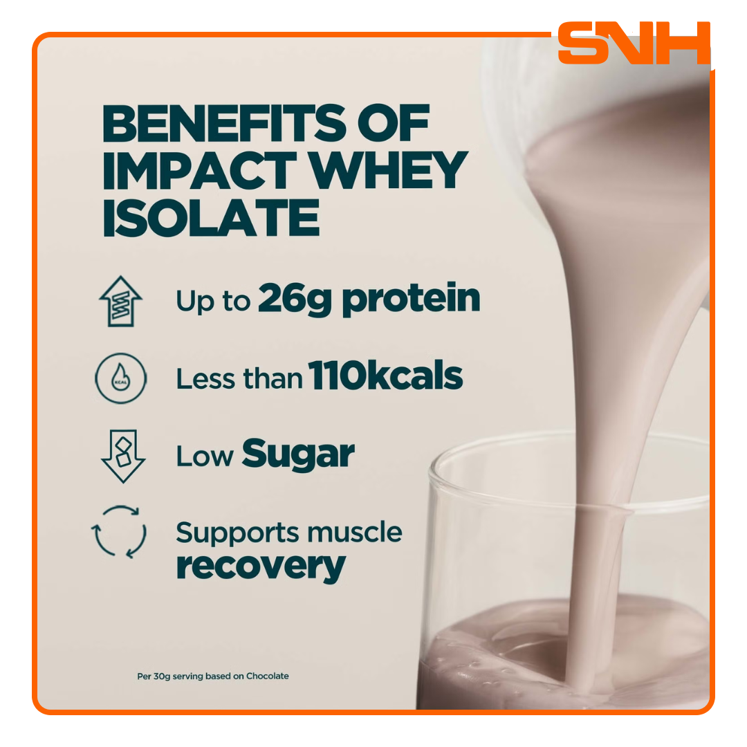 Myprotein Impact Whey Isolate Protein 1kg tub, UK-made Informed Choice certified whey isolate with 26g protein per scoop