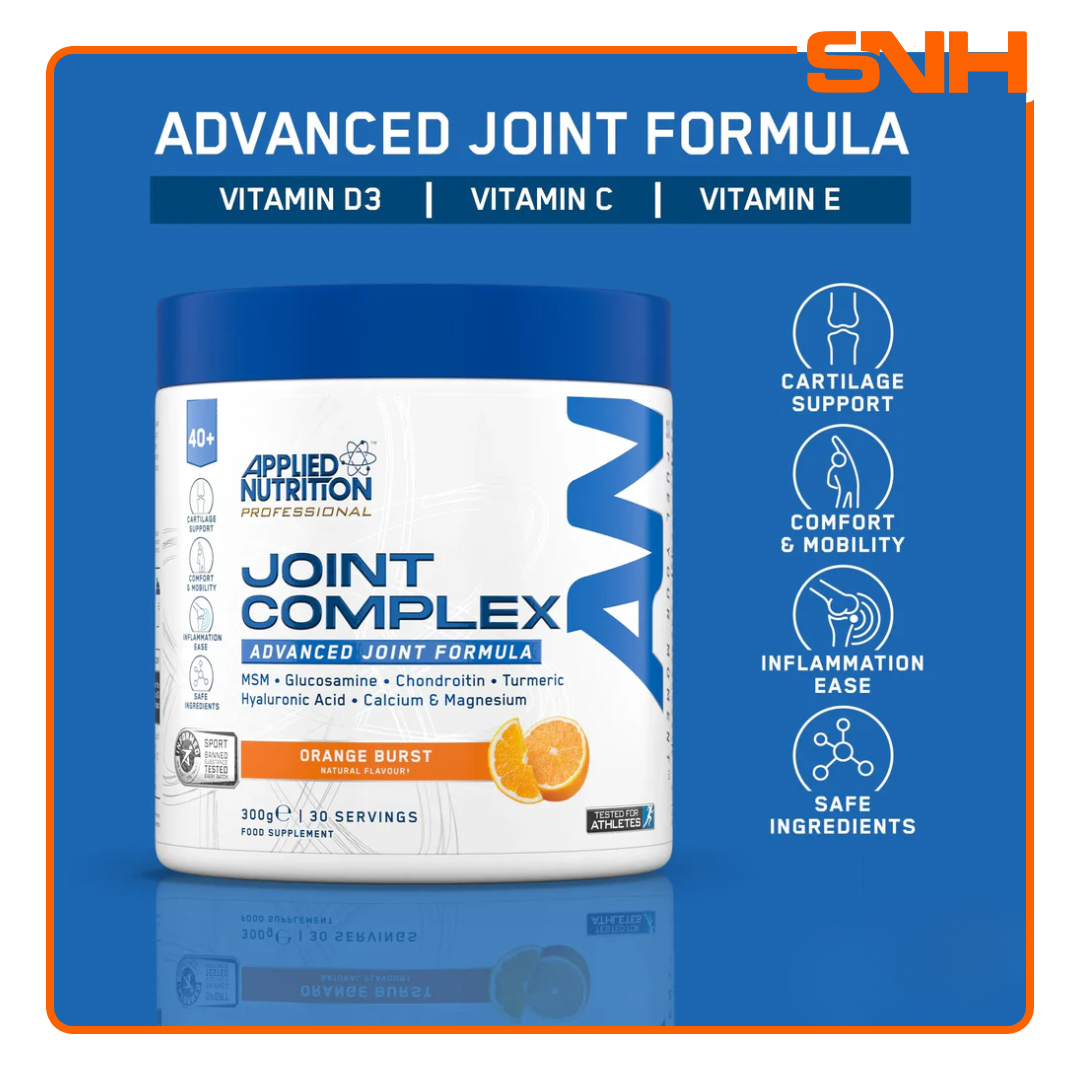Applied Nutrition Joint Complex Supplement tub, UK-made Informed Sport certified daily joint support drink with Glucosamine, MSM, and Turmeric