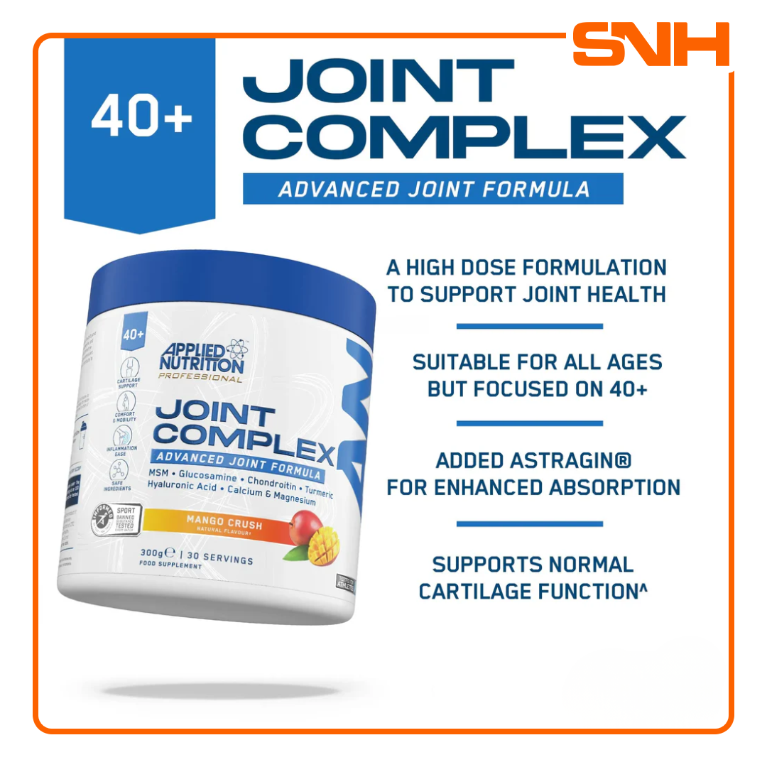 Applied Nutrition Joint Complex Supplement tub, UK-made Informed Sport certified daily joint support drink with Glucosamine, MSM, and Turmeric