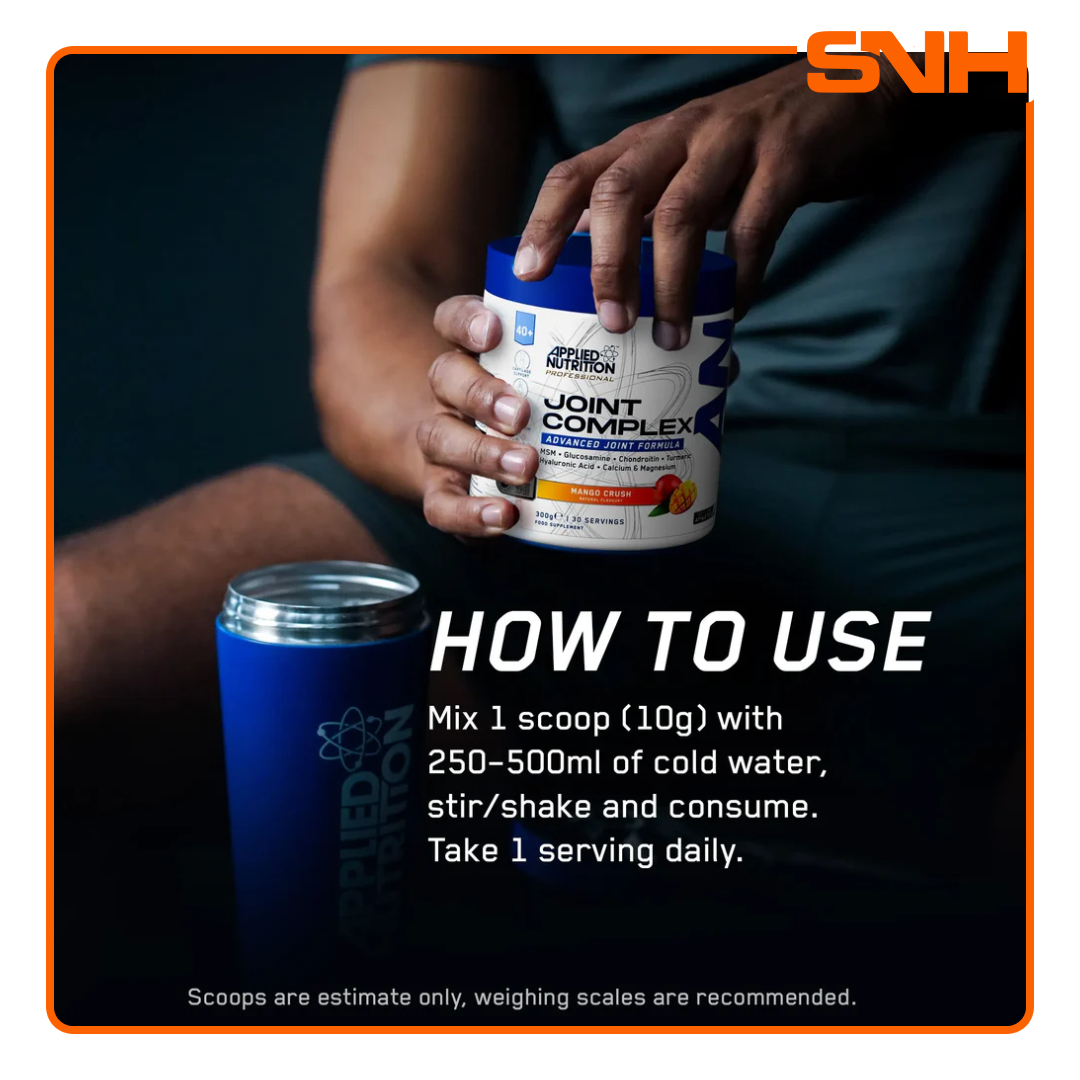Applied Nutrition Joint Complex Supplement tub, UK-made Informed Sport certified daily joint support drink with Glucosamine, MSM, and Turmeric