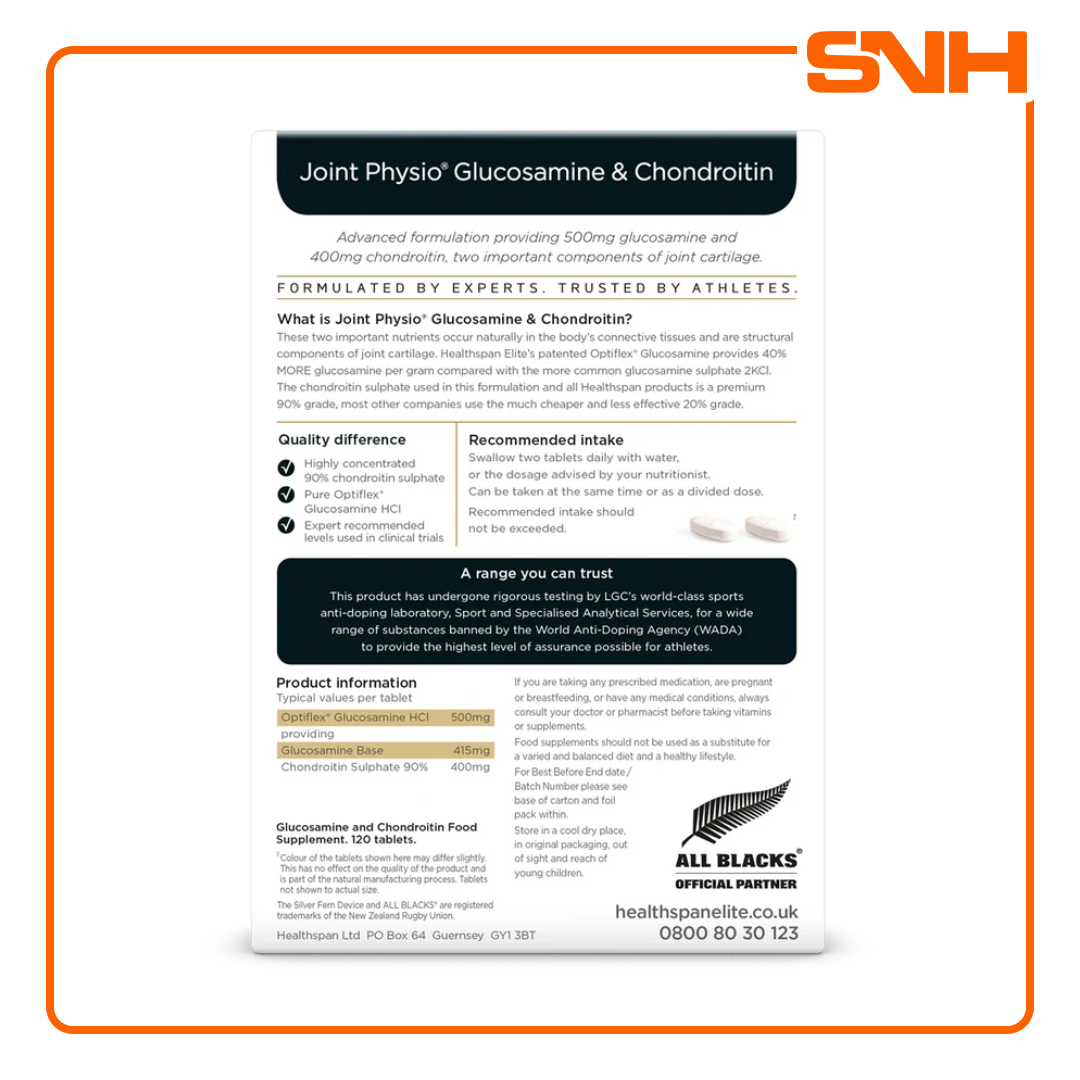 
Healthspan Elite Joint Physio Glucosamine and Chondroitin joint support supplement in Sri Lanka, UK-made Informed-Sport certified. (128 chars — trim to:) "Healthspan Elite Glucosamine Chondroitin joint support supplement in Sri Lanka, UK-made Informed-Sport certified tablets