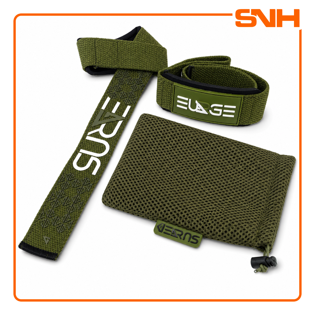 SURGE Premium Padded Lifting Straps, 18" heavy-duty cotton lifting straps with Neoprene wrist padding for deadlifts and rows