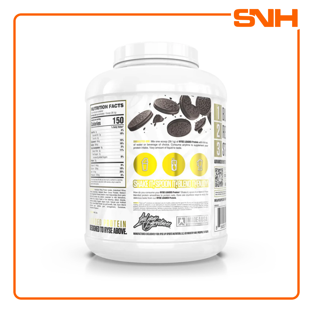 RYSE Loaded Protein 4lb whey protein tub in Sri Lanka, US-made premium whey protein with 25g protein, MCTs and prebiotic fibre