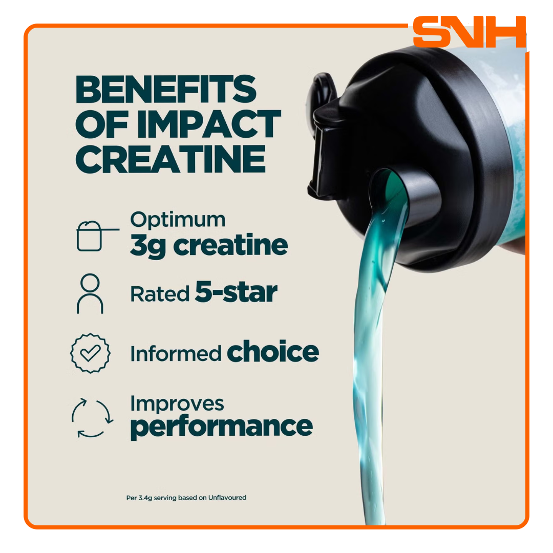 Myprotein Impact Creatine Monohydrate 250g tub, UK-made 100% pure unflavoured creatine monohydrate for daily performance support