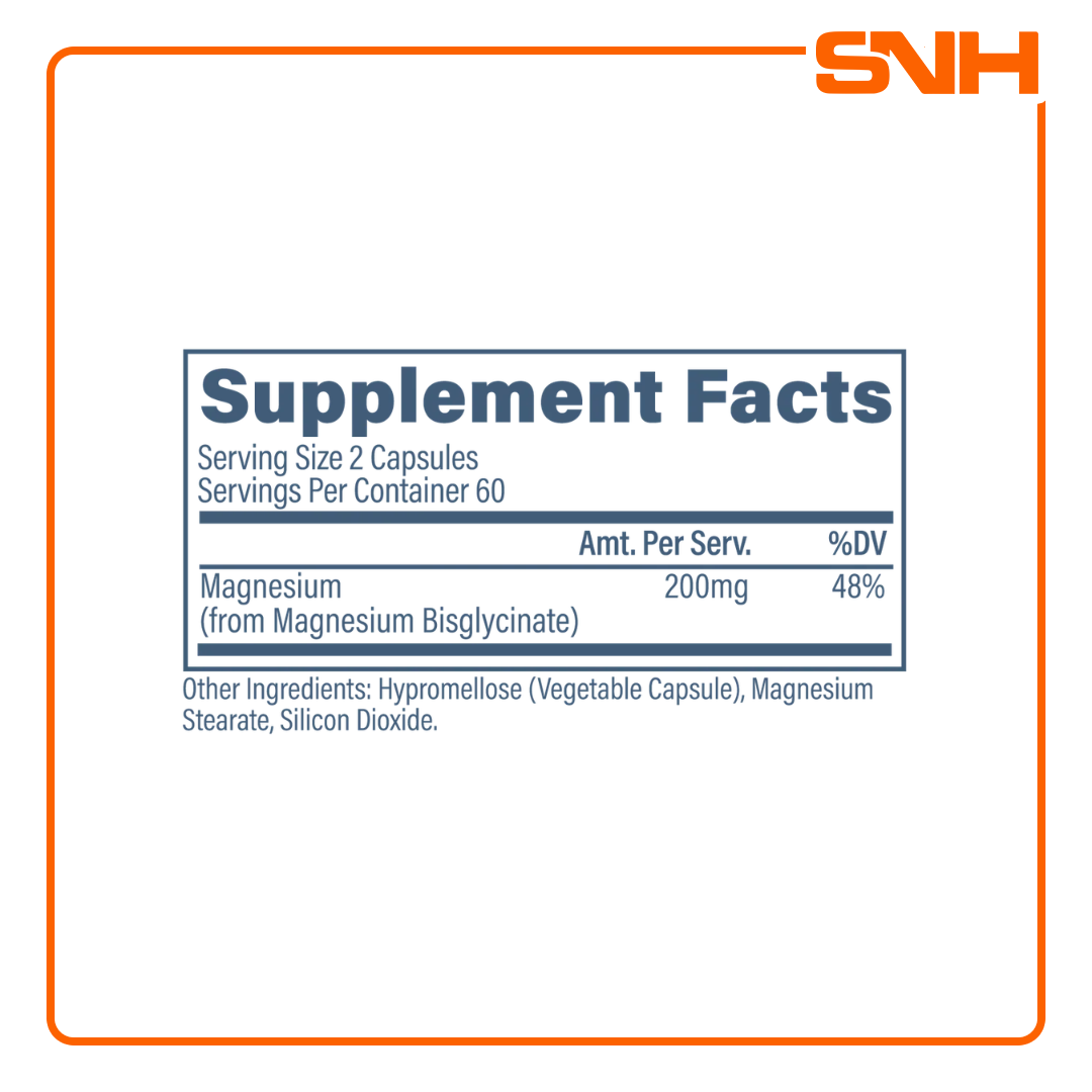Revive Magnesium Glycinate supplement bottle, US-made Informed-Sport certified magnesium glycinate capsules with 200mg elemental magnesium