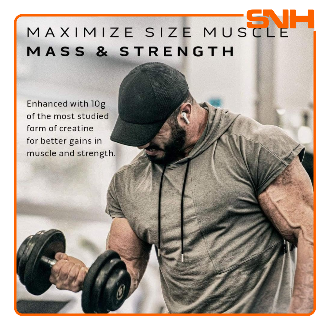 MuscleTech Mass-Tech Elite 6lb tub, US-made high-calorie mass gainer with 80g protein and 10g creatine per serving for serious bulking