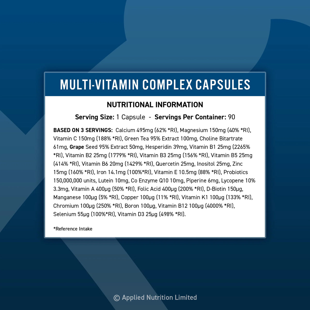 APPLIED NUTRITION Multi-Vitamin Complex - Sports Nutrition Hub 