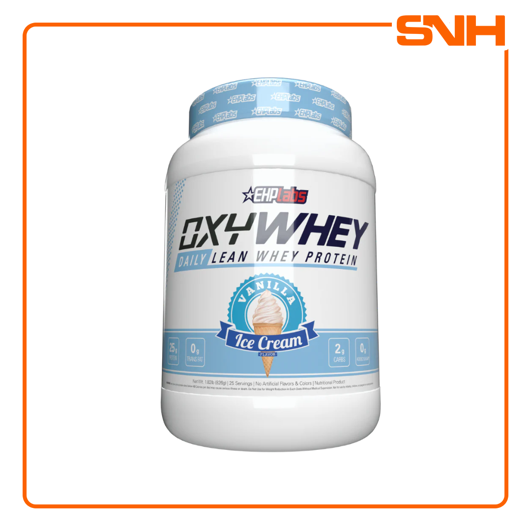 EHPlabs OxyWhey Lean Wellness Protein tub, premium whey protein in Sri Lanka with 25g protein, digestive enzymes and probiotics per scoop