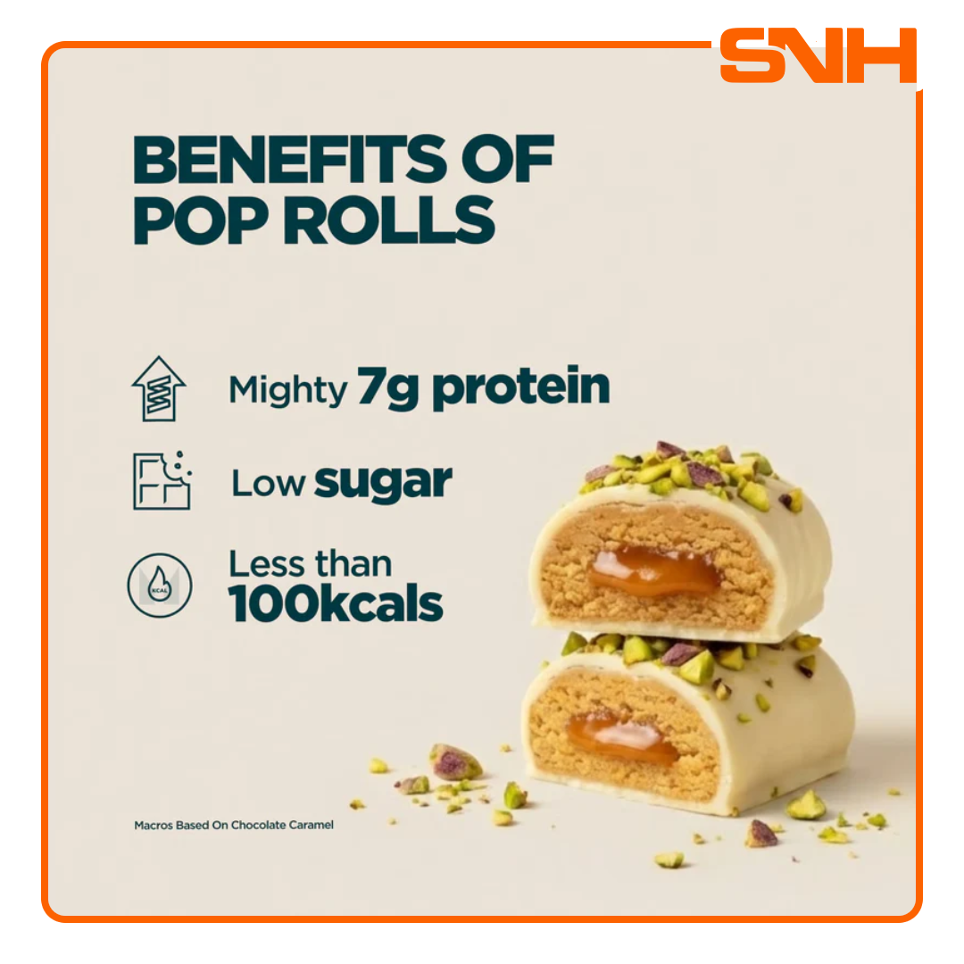 Shop Myprotein Pop Roll protein snacks in Sri Lanka — under 100 calories, high protein, low sugar. Indulgent protein-enriched snacks for daily macros
