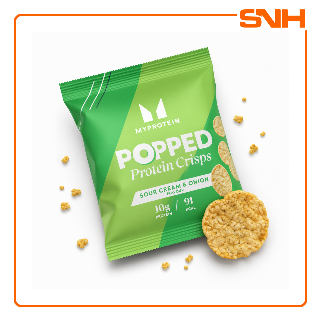 Myprotein Popped Protein Crisps savoury protein snack pack, baked-not-fried crisps with at least 10g protein per pack in six flavours