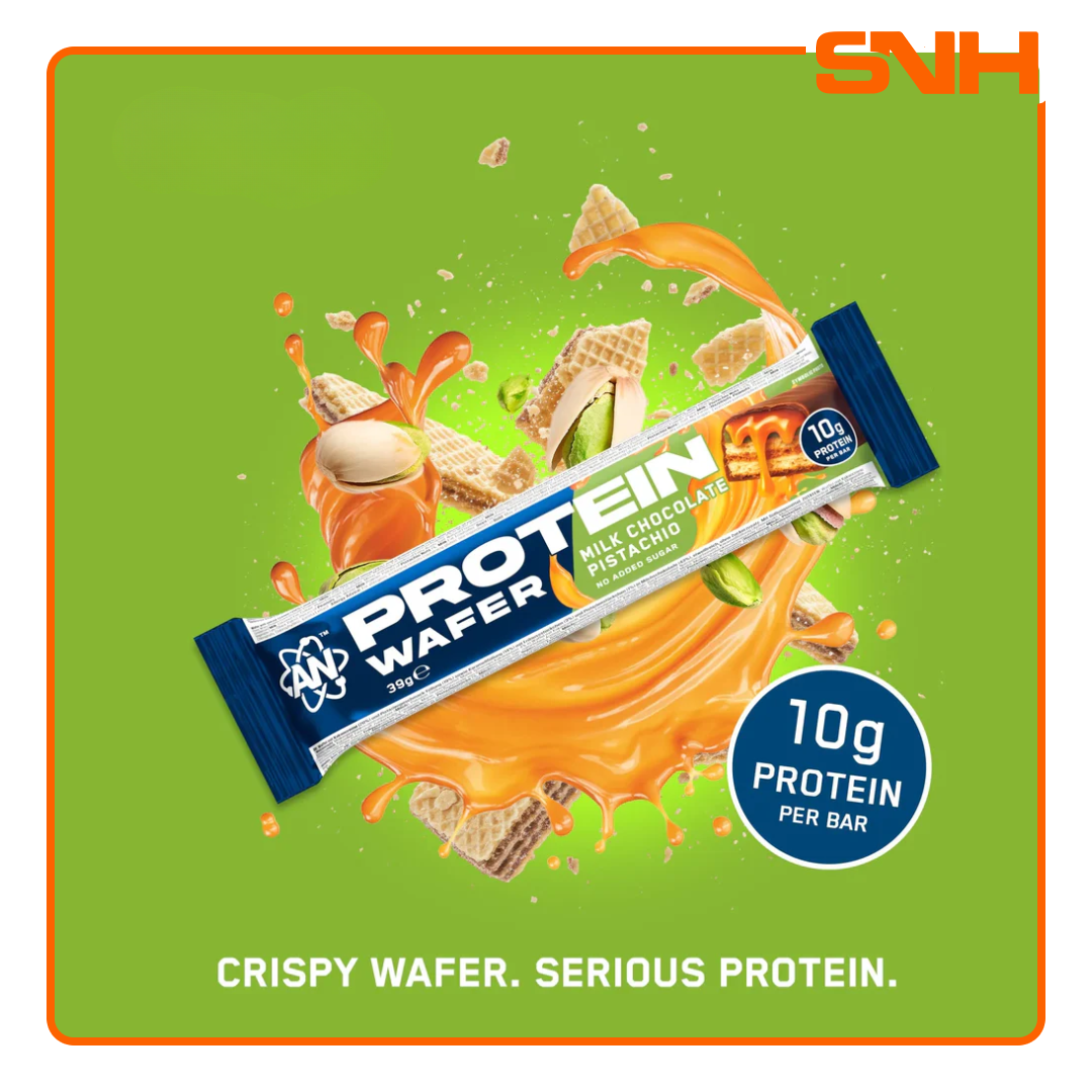 Applied Nutrition Protein Wafers bar, UK-made crispy protein snack with 10g protein per 39g bar in a wafer and milk chocolate format