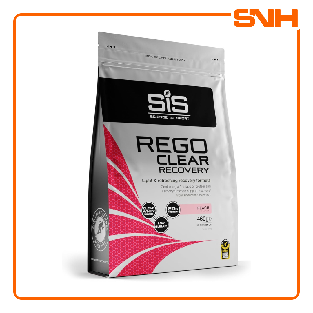 Science In Sport REGO Clear Recovery Powder tub, UK-made clear whey isolate recovery powder in a refreshing juice-like format