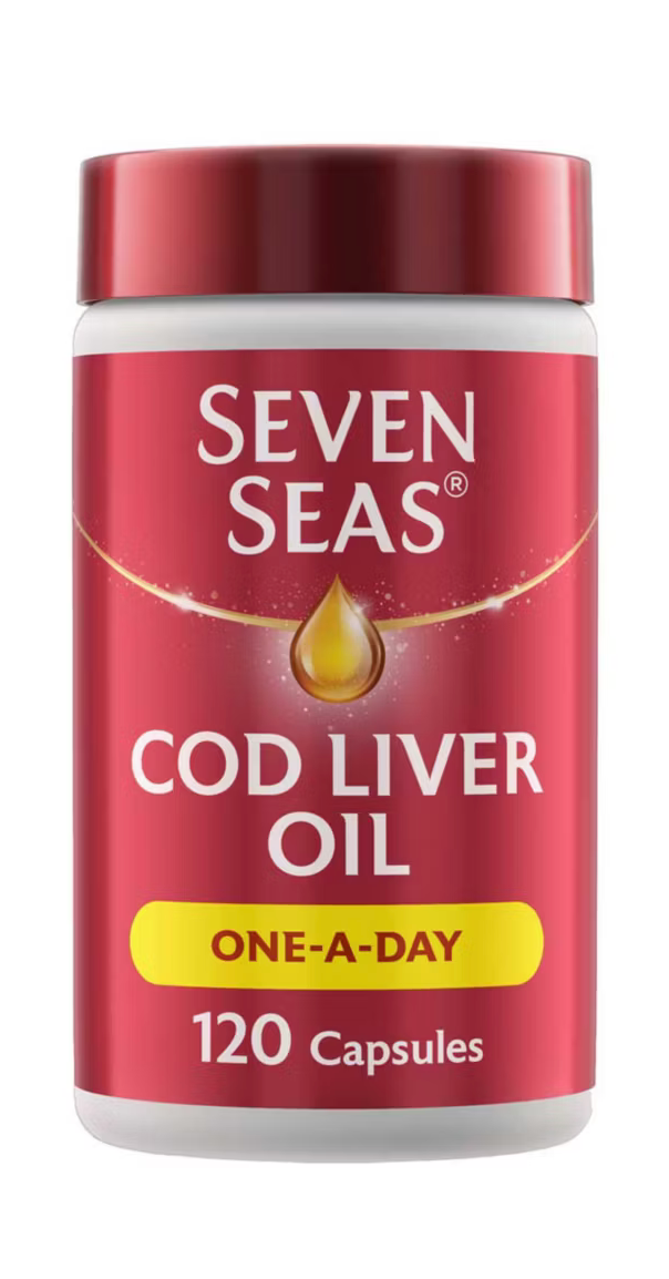 SEVEN SEAS COD Liver Oil  One-A-Day Omega-3 Fish Oil & Vitamin D, 60 Capsules