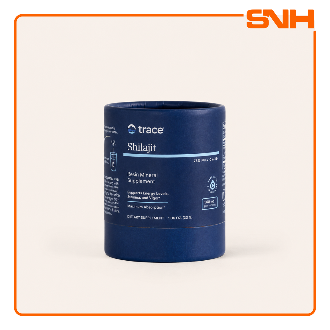 Trace Shilajit Resin tub, US-made Himalayan shilajit resin with 75% naturally occurring fulvic acid and ConcenTrace mineral complex