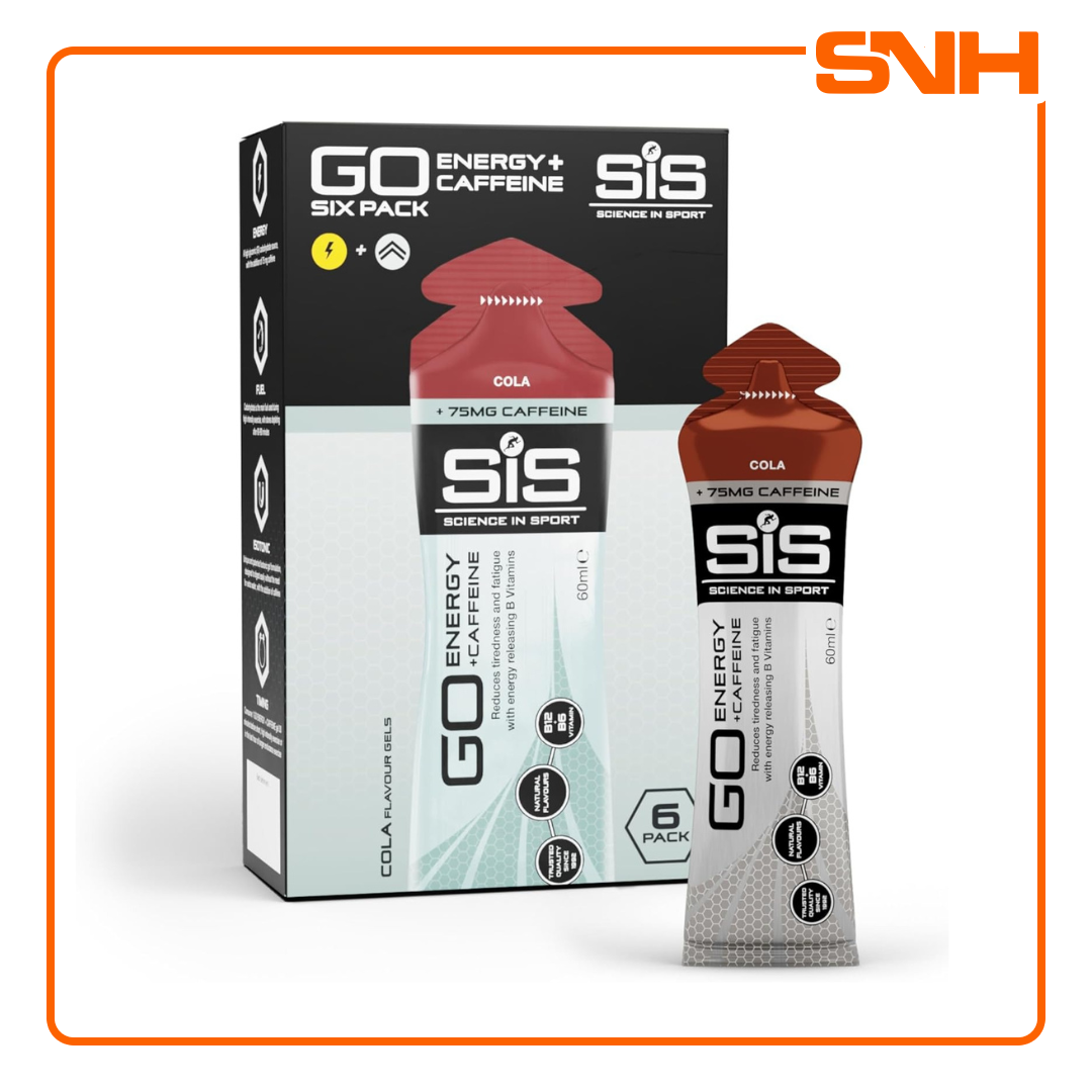 Science In Sport GO caffeine energy gels, UK-made 60ml isotonic endurance gel with 22g carbs and 75mg caffeine per sachet