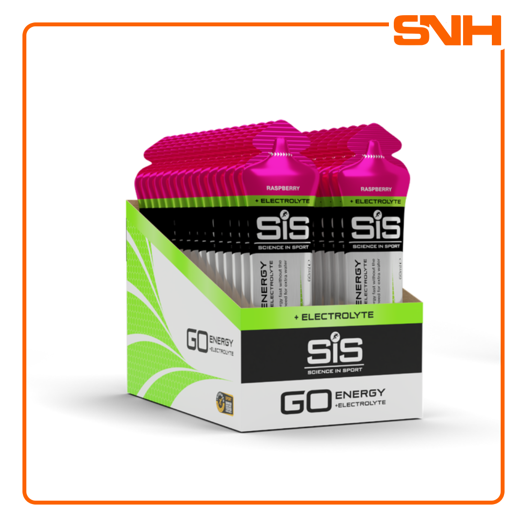 Science In Sport GO isotonic energy gels with electrolytes, UK-made 60ml endurance energy gel sachet with 22g carbs per serving