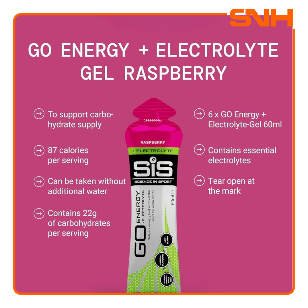 Science In Sport GO isotonic energy gels with electrolytes, UK-made 60ml endurance energy gel sachet with 22g carbs per serving
