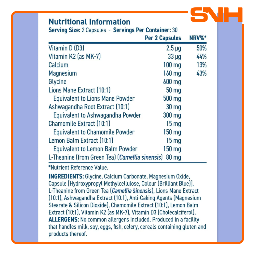 Applied Nutrition Sleep Support Capsules bottle, UK-made natural daily sleep support capsules for sleep onset and recovery quality