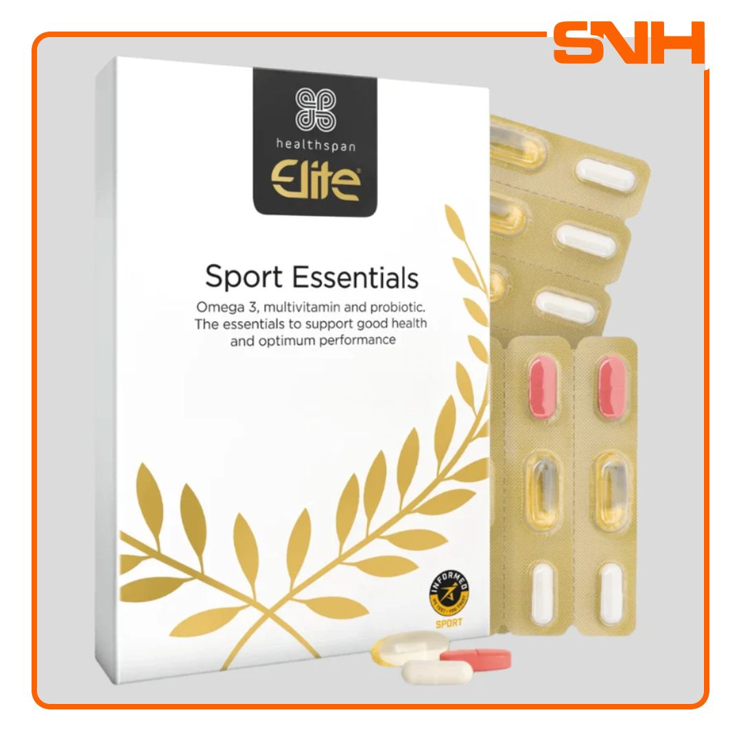 Healthspan Elite Sport Essentials daily sports supplements pack with Omega 3, multivitamin and probiotic, Informed-Sport certified