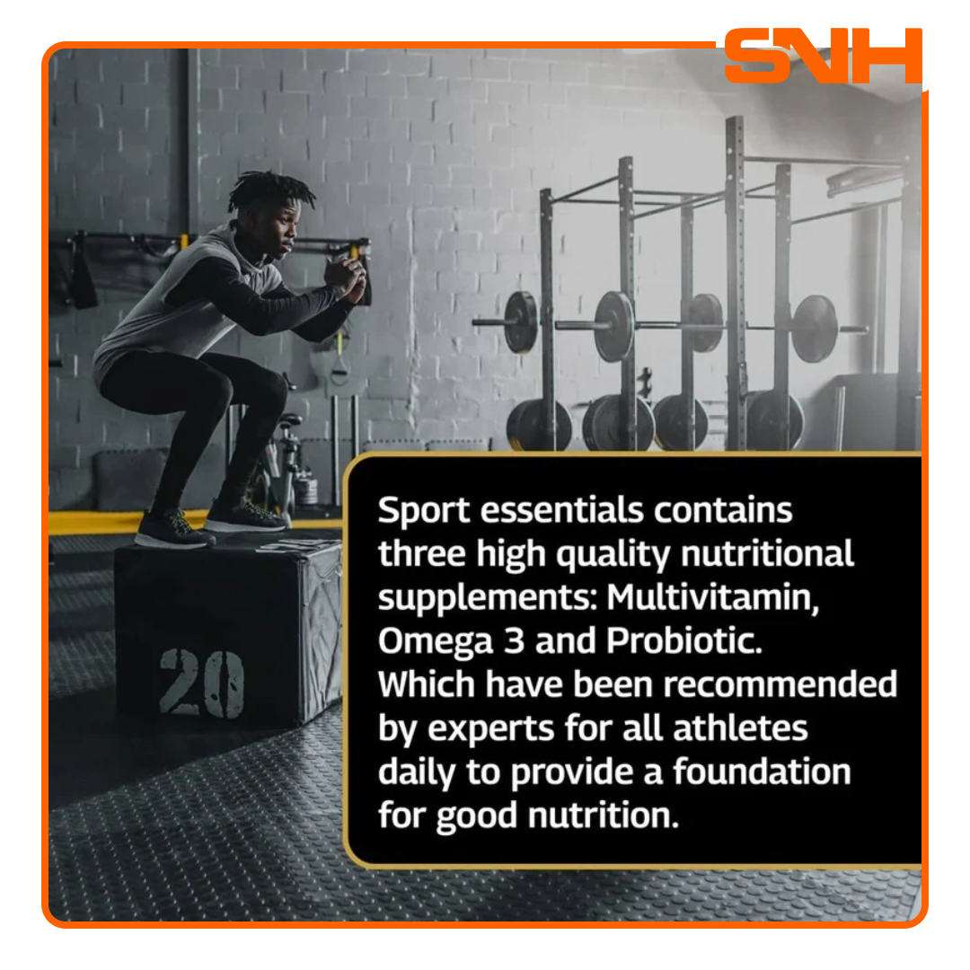 Healthspan Elite Sport Essentials daily sports supplements pack with Omega 3, multivitamin and probiotic, Informed-Sport certified