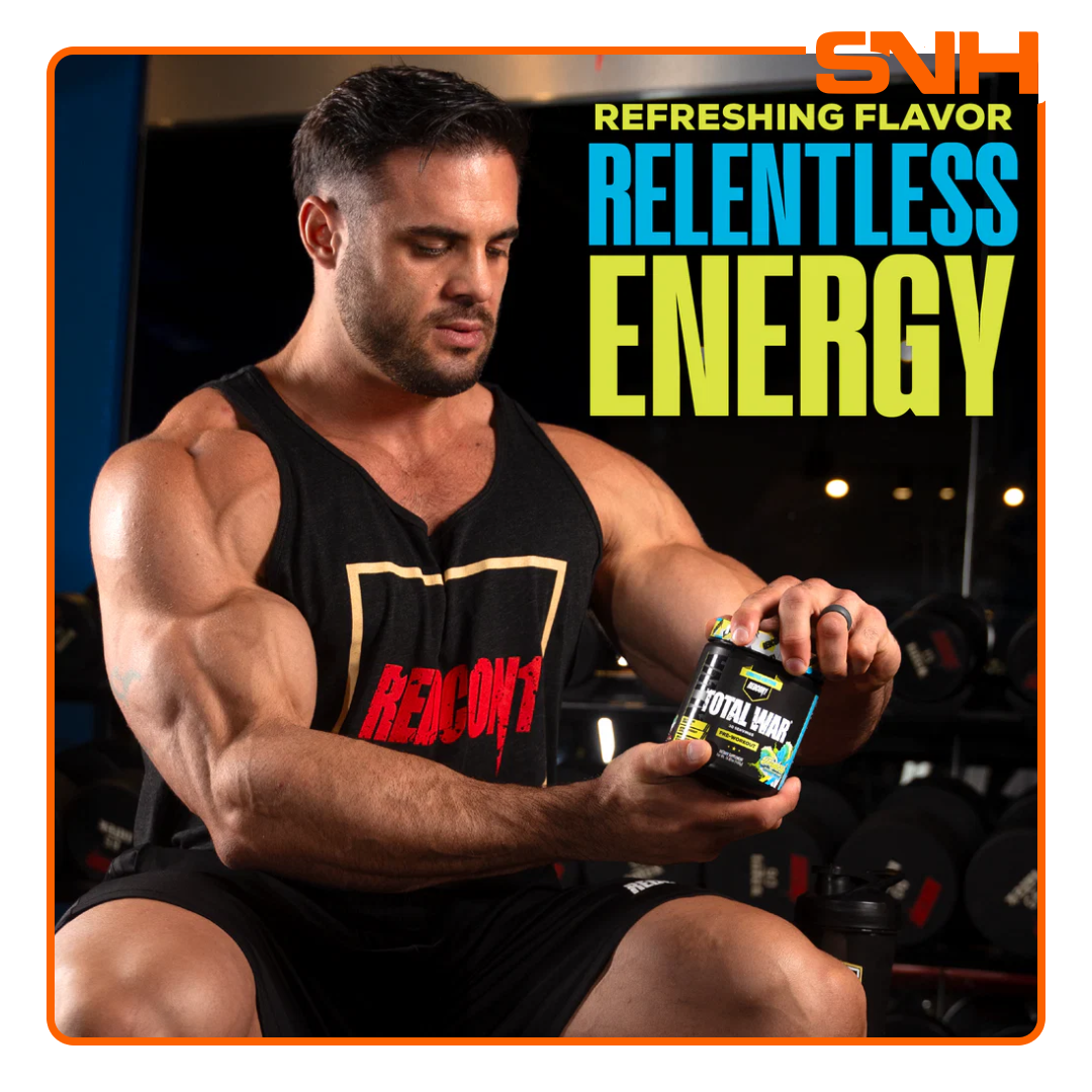 REDCON1 Total War pre workout in Sri Lanka, US-made high-stimulant pre-workout powder with 320mg caffeine and 6g citrulline per scoop