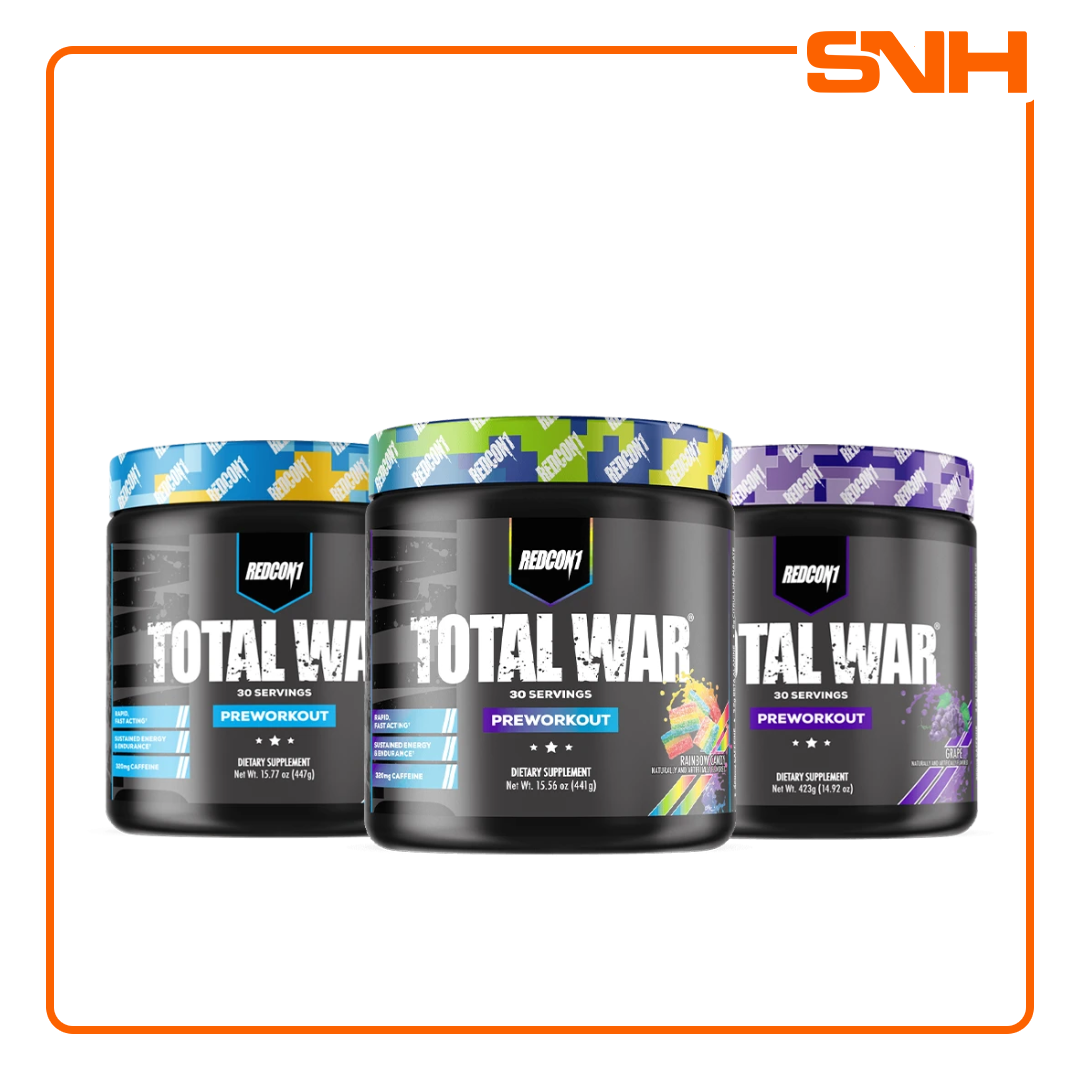 REDCON1 Total War pre workout in Sri Lanka, US-made high-stimulant pre-workout powder with 320mg caffeine and 6g citrulline per scoop