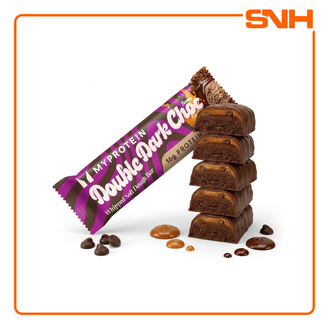 
Myprotein The MyProtein Bar protein bars, indulgent UK-made protein bar with 16g protein, gooey caramel and chocolate-style coating