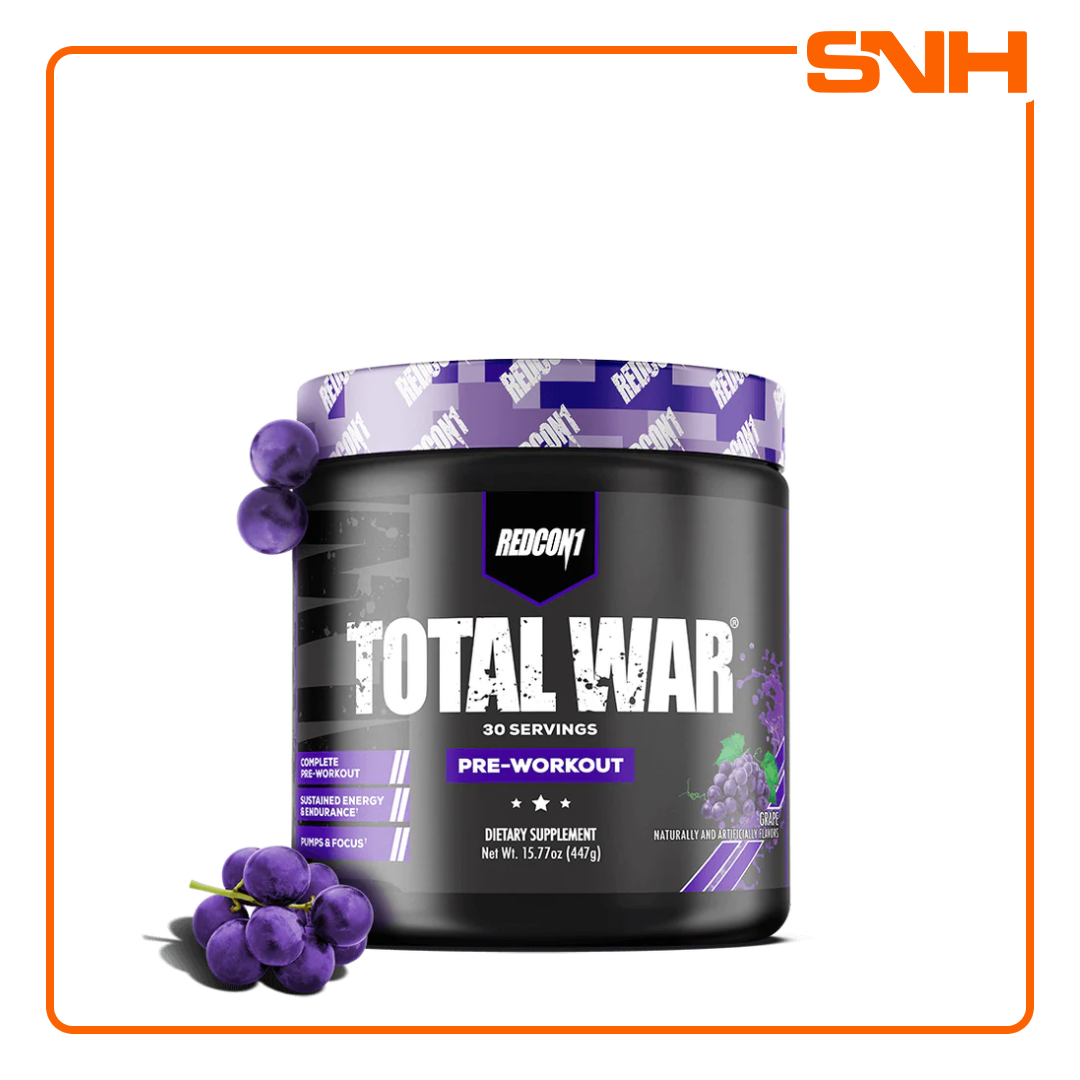 REDCON1 Total War pre workout in Sri Lanka, US-made high-stimulant pre-workout powder with 320mg caffeine and 6g citrulline per scoop
