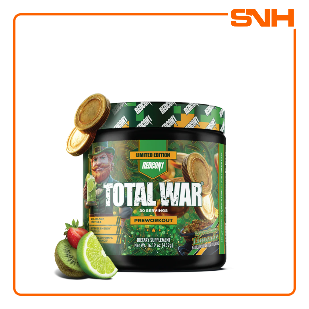 REDCON1 Total War pre workout in Sri Lanka, US-made high-stimulant pre-workout powder with 320mg caffeine and 6g citrulline per scoop