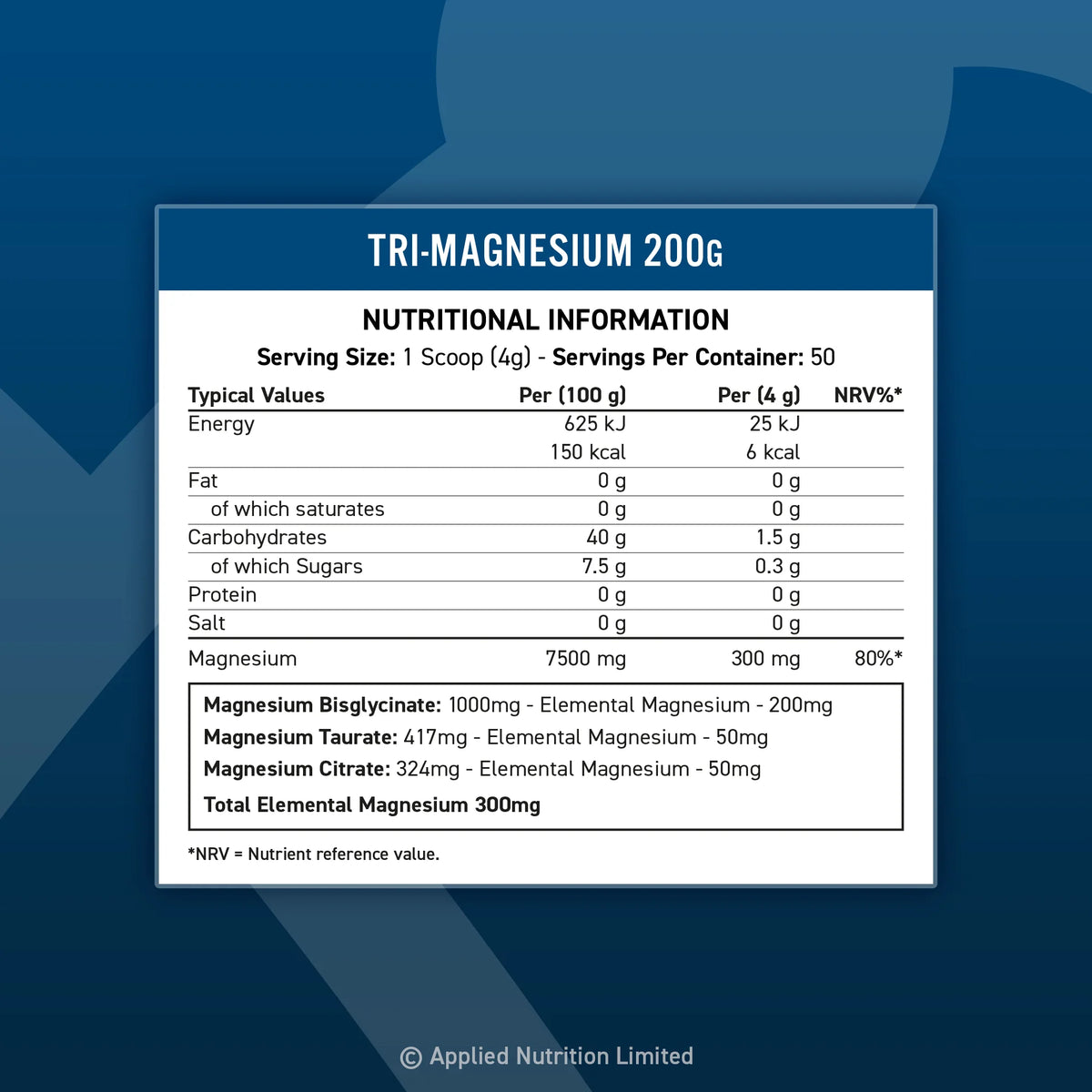APPLIED NUTRITION Tri-Magnesium Powder - Sports Nutrition Hub 