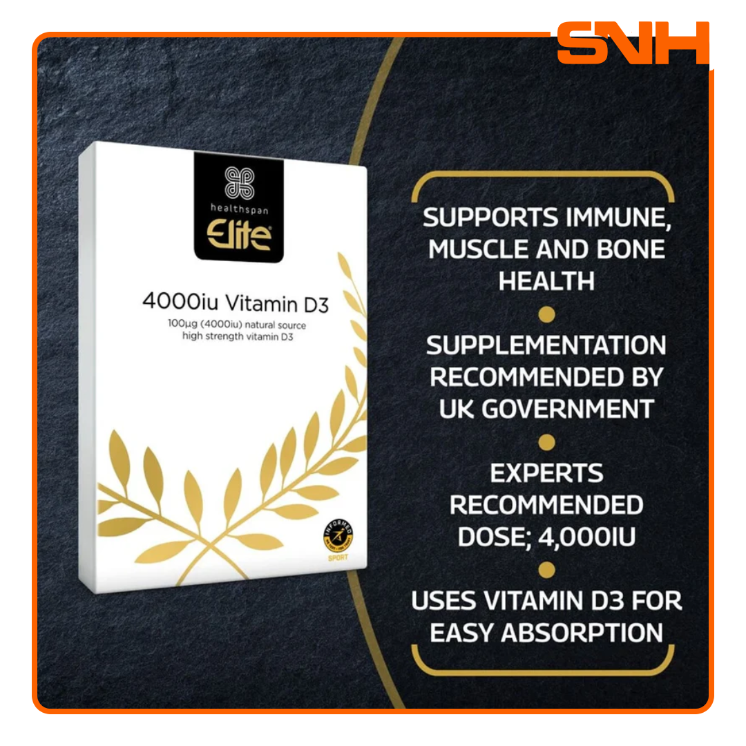 Healthspan Elite Vitamin D3 4000iu capsules in Sri Lanka, UK-made vegetarian D3 cholecalciferol Informed-Sport certified daily supplement