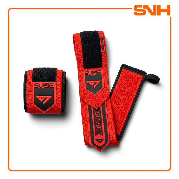 SURGE Wrist Wraps | 18'' Weightlifting Wrist Support - BLOOD RED