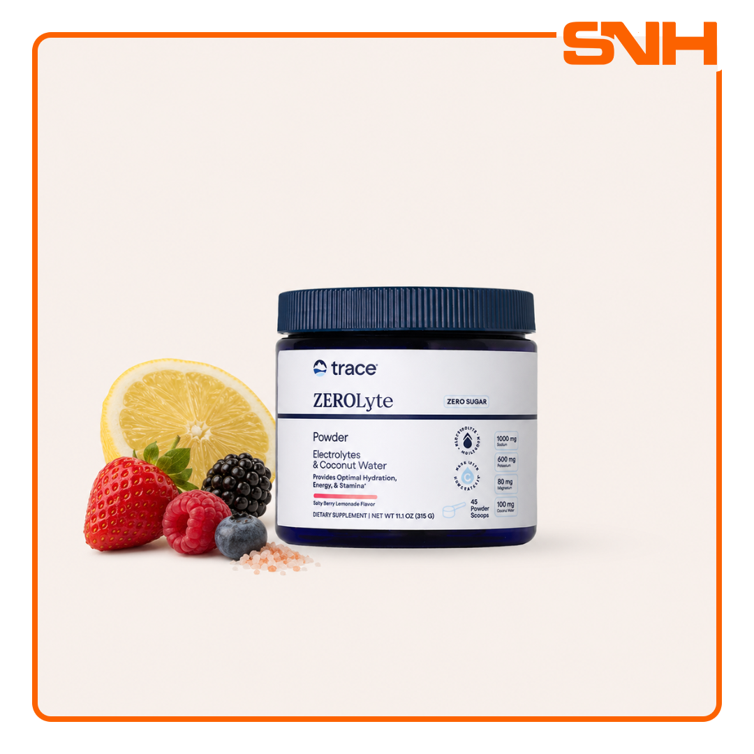 Trace ZeroLyte Canister, US-made daily electrolyte and trace minerals drink mix with ancient sea salt and coconut water powder