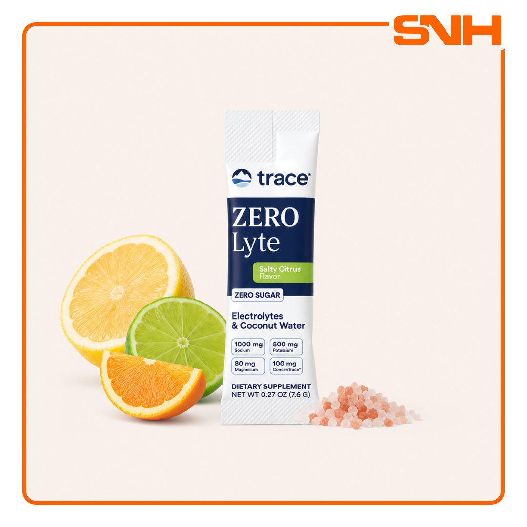 Trace ZeroLyte Stick Packs, US-made portable single-serving electrolyte and trace minerals drink mix with ancient sea salt and coconut water
